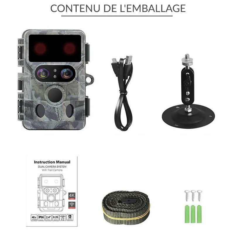 Caméra de chasse — 48 MP connecté Wi-Fi pour la surveillance de la faune