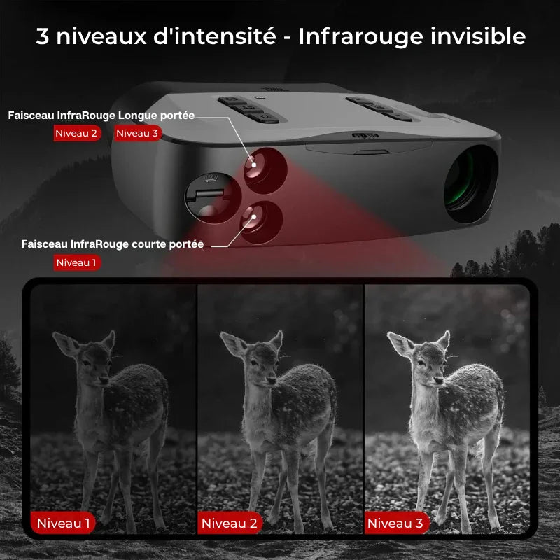Jumelles vision nocturne — Portée 500 m, pour la chasse